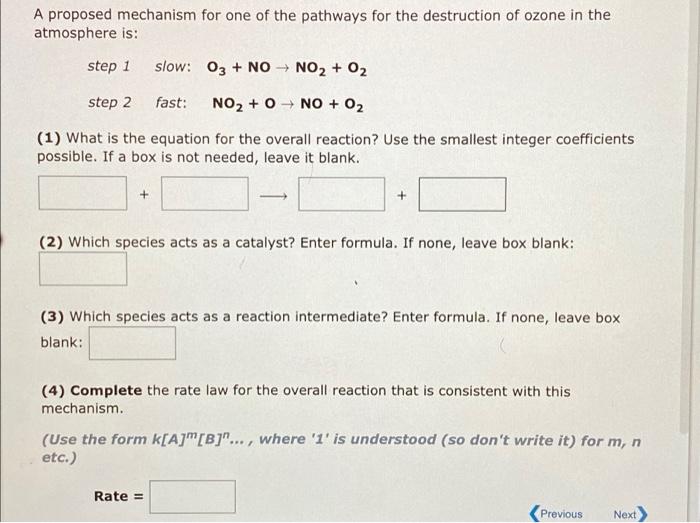 Solved A proposed mechanism for one of the pathways for the | Chegg.com