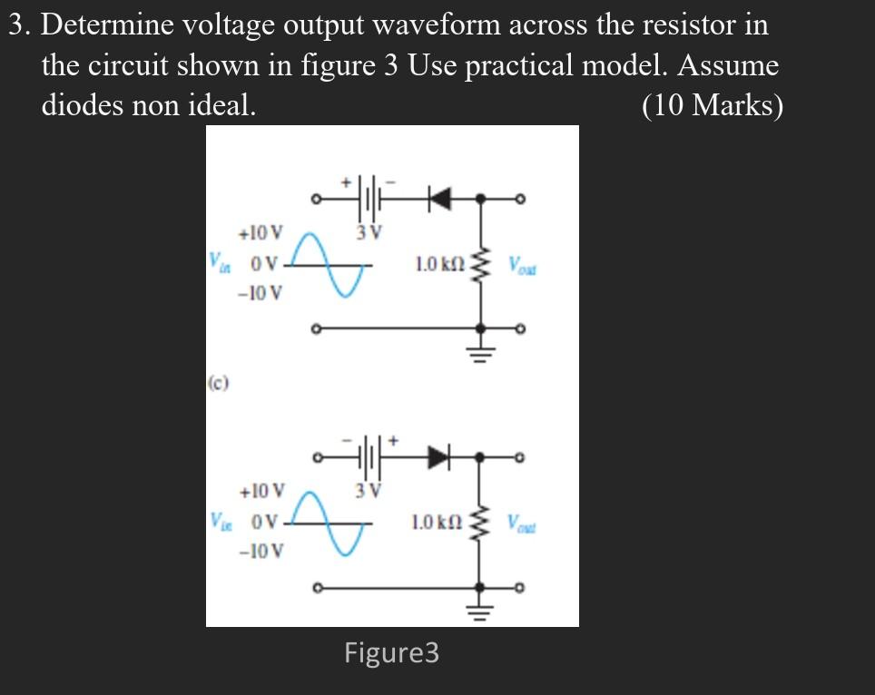 Solved 3. Determine voltage output waveform across the | Chegg.com