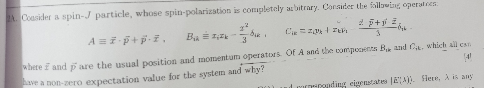 Solved 2A. ﻿Consider a spin- J ﻿particle, whose | Chegg.com