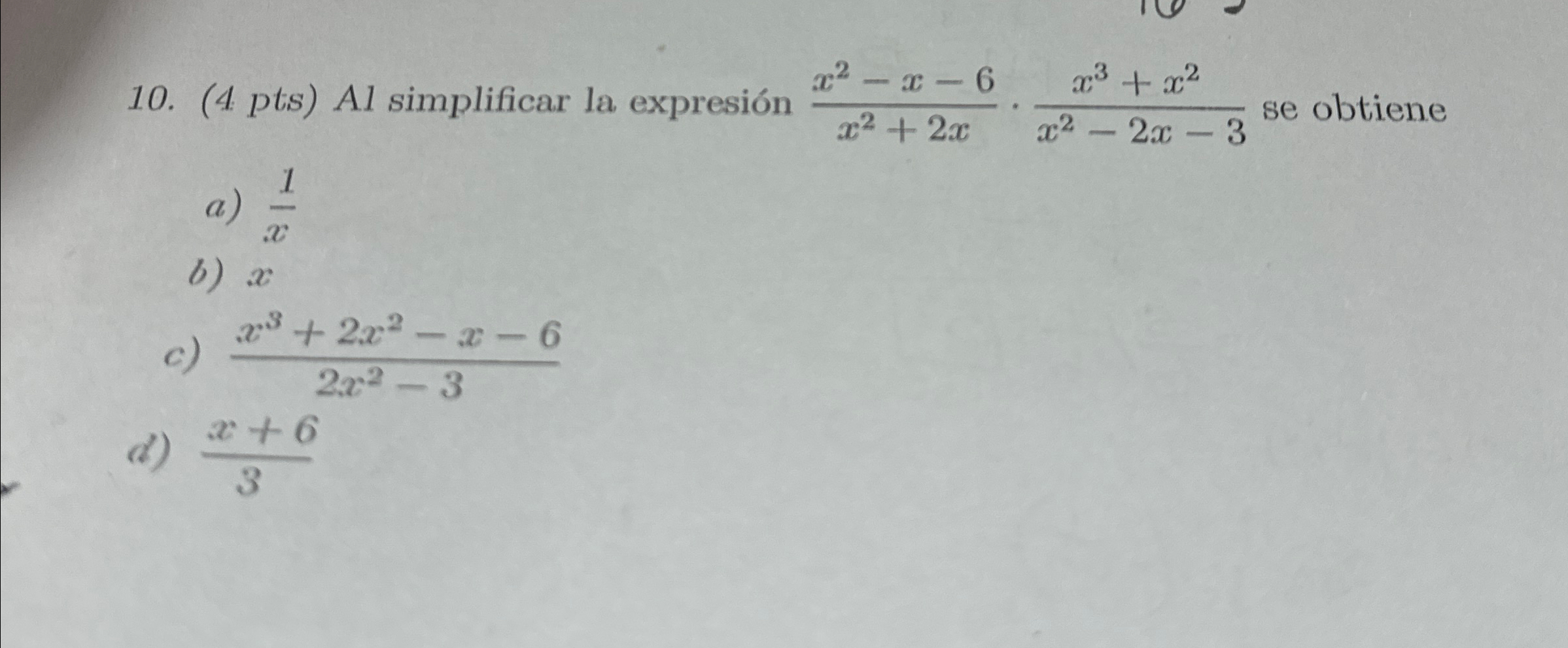 simplifica la expresión 12x 4 6 3x 2