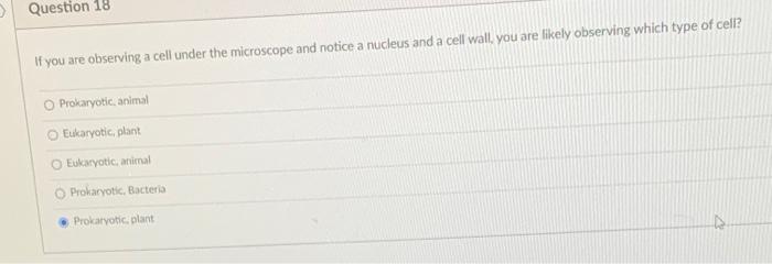 Solved Question 18 If you are observing a cell under the | Chegg.com