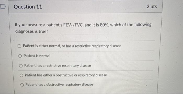 Solved Question 11 2 pts If you measure a patient's | Chegg.com