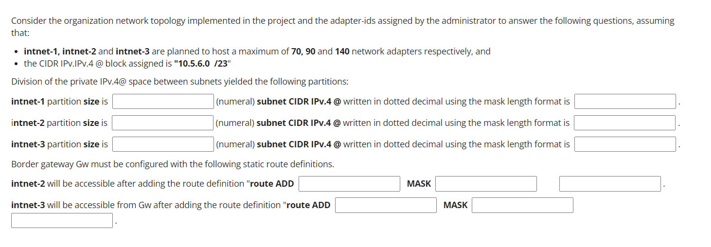 Intnet Solved Consider the organization network topology | Chegg.com