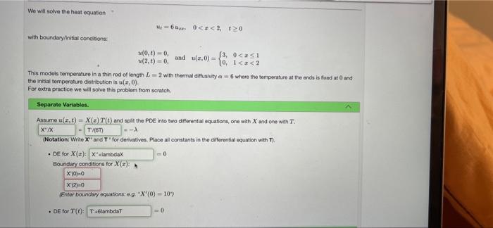 Solved We Will Solve The Heat Equation 6 0