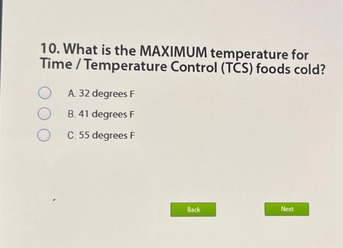 10. What is the MAXIMUM temperature for Time /