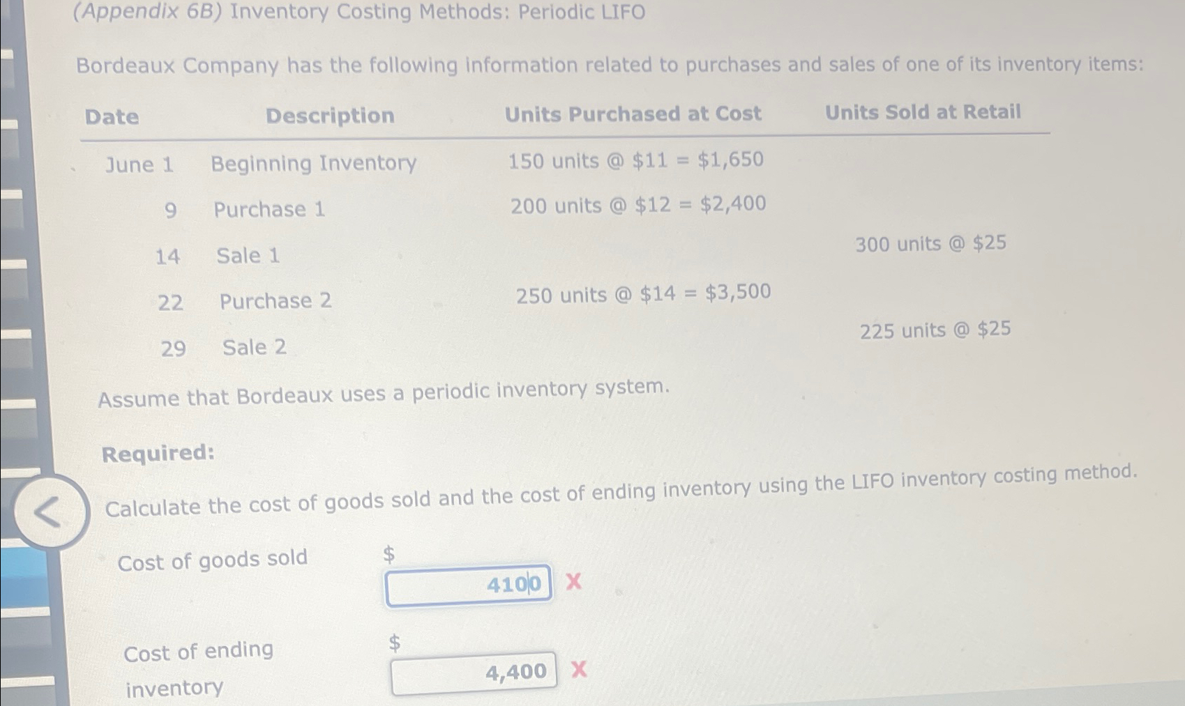 Solved (Appendix 6B) ﻿Inventory Costing Methods: Periodic | Chegg.com