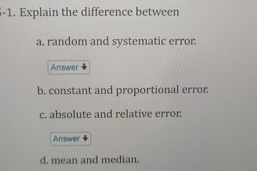 Solved 6-1. Explain the difference between a. random and | Chegg.com