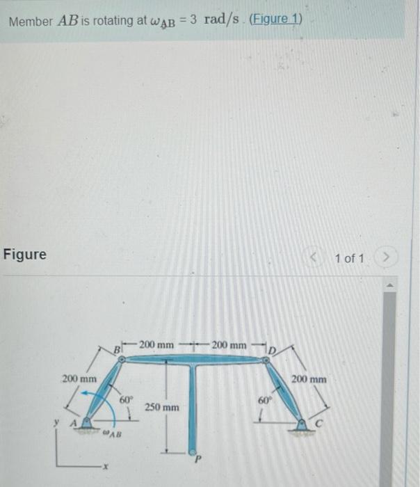 Solved Member AB is rotating at W AB = 3 rad/s. (Figure 1) | Chegg.com