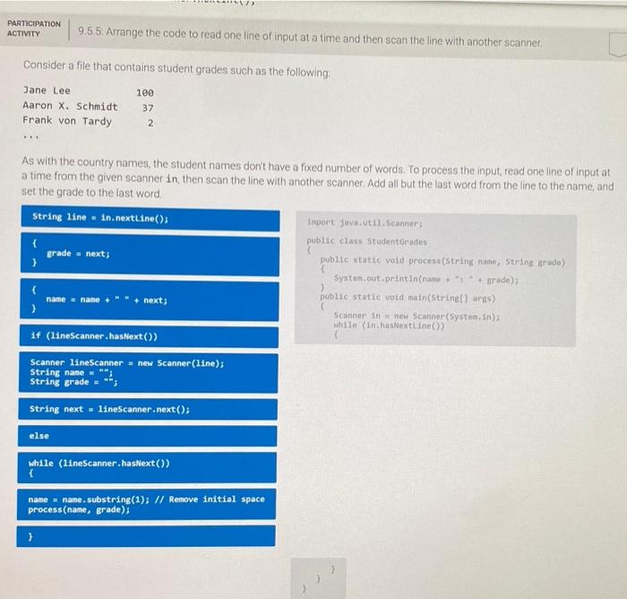 Solved PARTICIPATION ACTIVITY 9.5.5. Arrange the code to