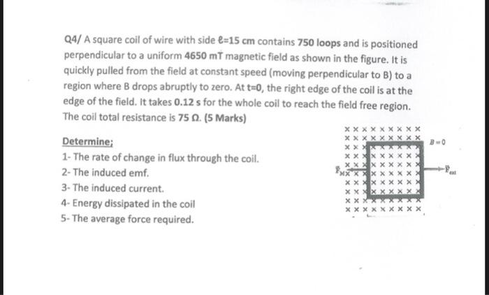 Solved 24/ A square coil of wire with side t=15 cm contains | Chegg.com