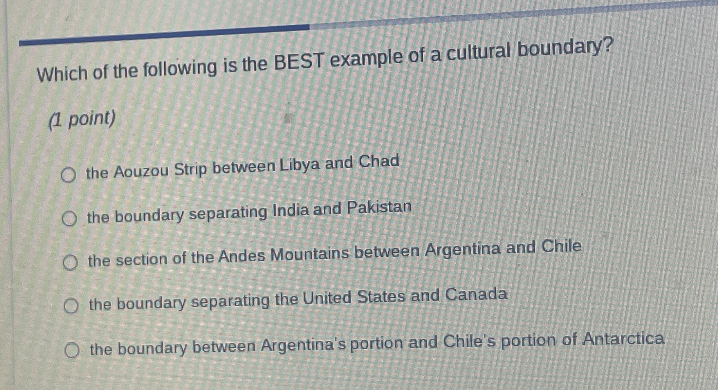 Solved Which of the following is the BEST example of a | Chegg.com