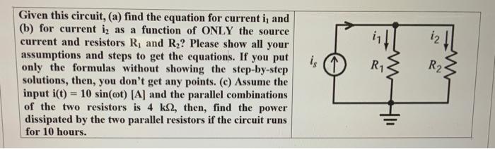 Solved Given this circuit, (a) find the equation for current | Chegg.com