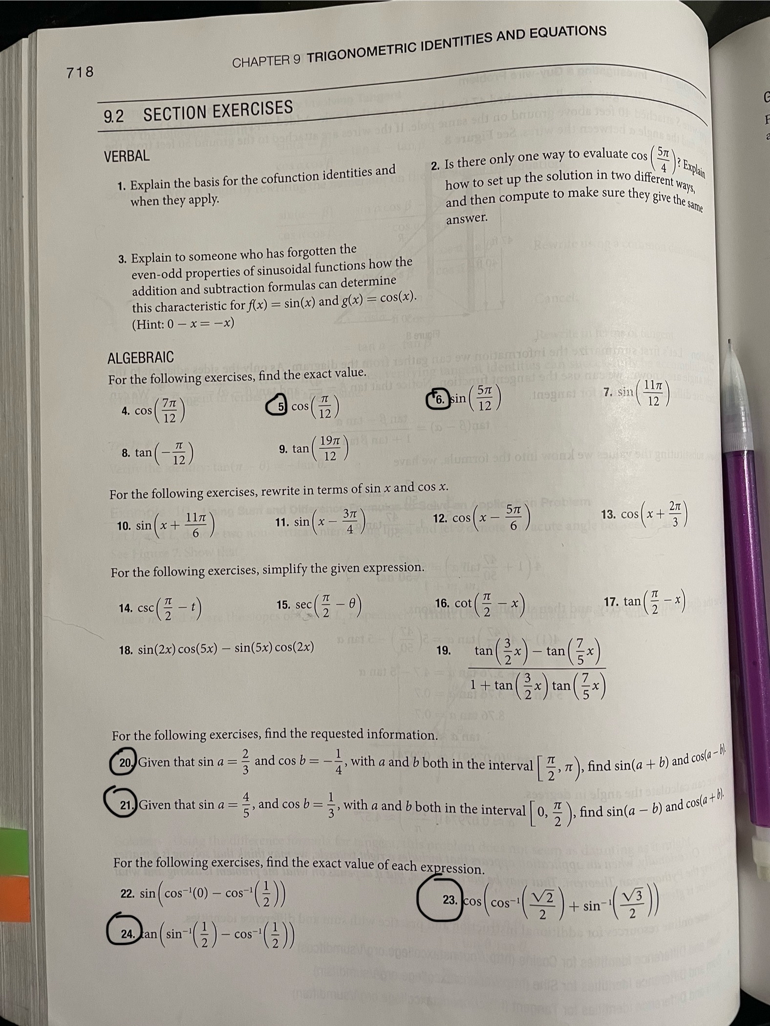 Solved I need help with the circled ones | Chegg.com
