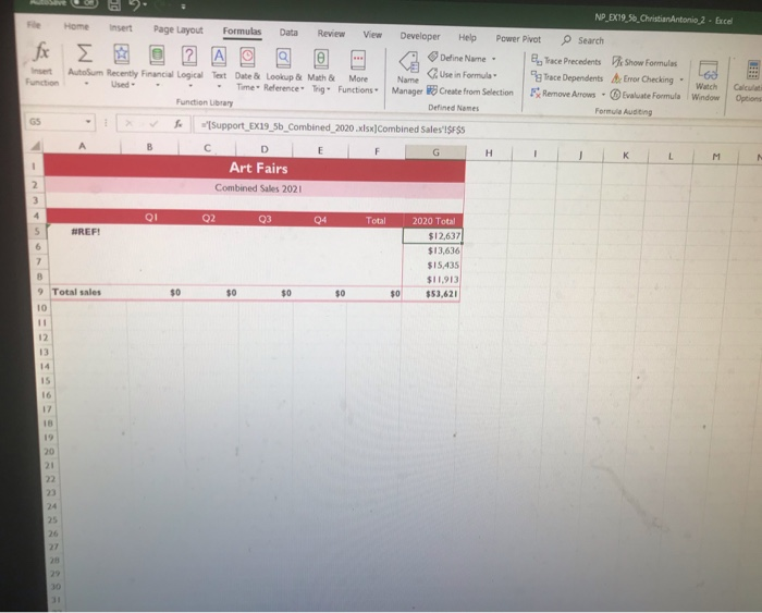 NP. EX19.56. Christian Antonio, 2. Excel The Home Insert Page Layout Formulas Data Review View Developer Help Power Pivot Sea