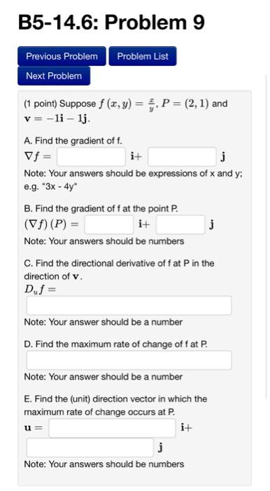 Solved 1 Point Suppose Fxyyxp21 And V−1i−1j A 3118