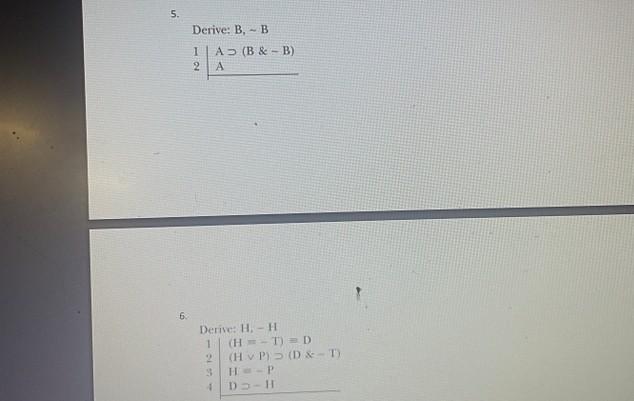 Solved I. Complete The Following Derivations: 1. Derive: F | Chegg.com