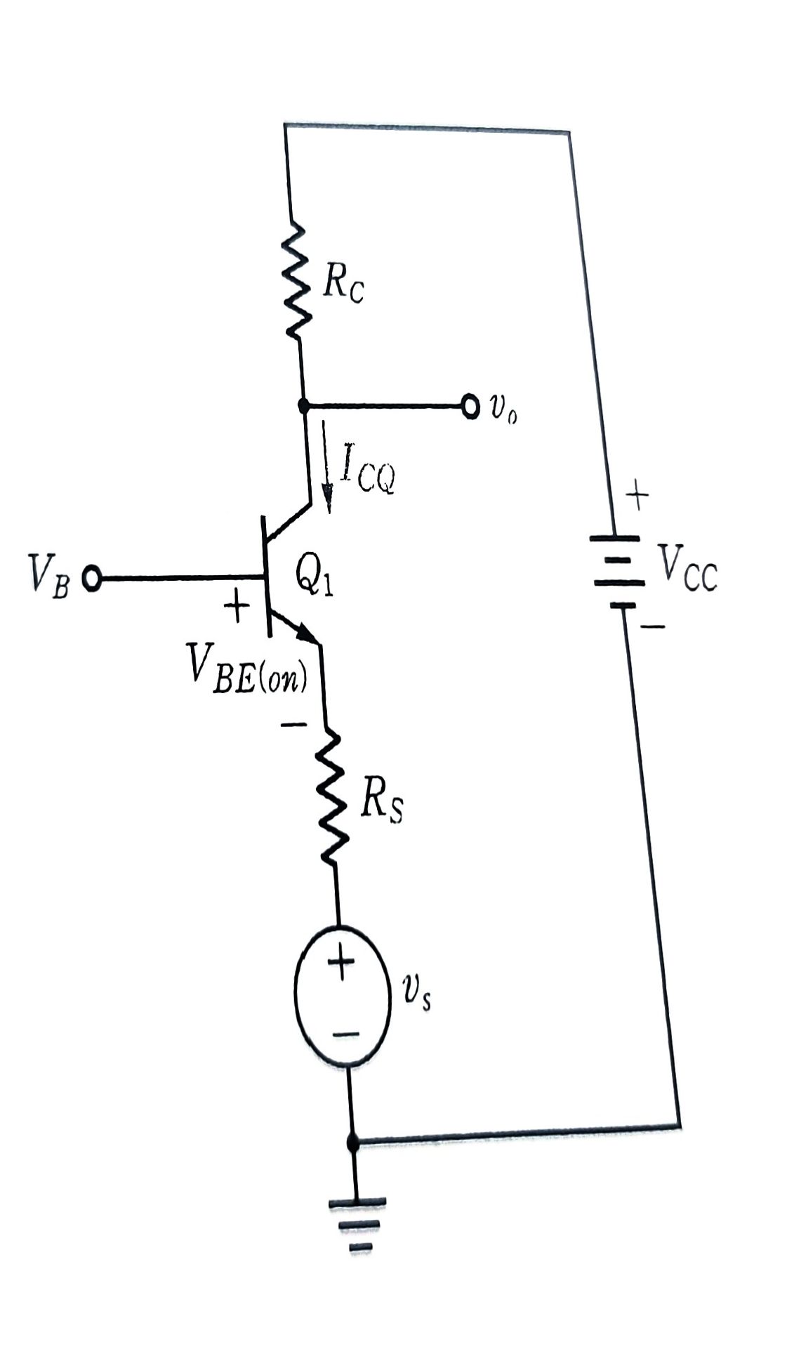 Solved A common base amplifier in the circuit is biased to | Chegg.com