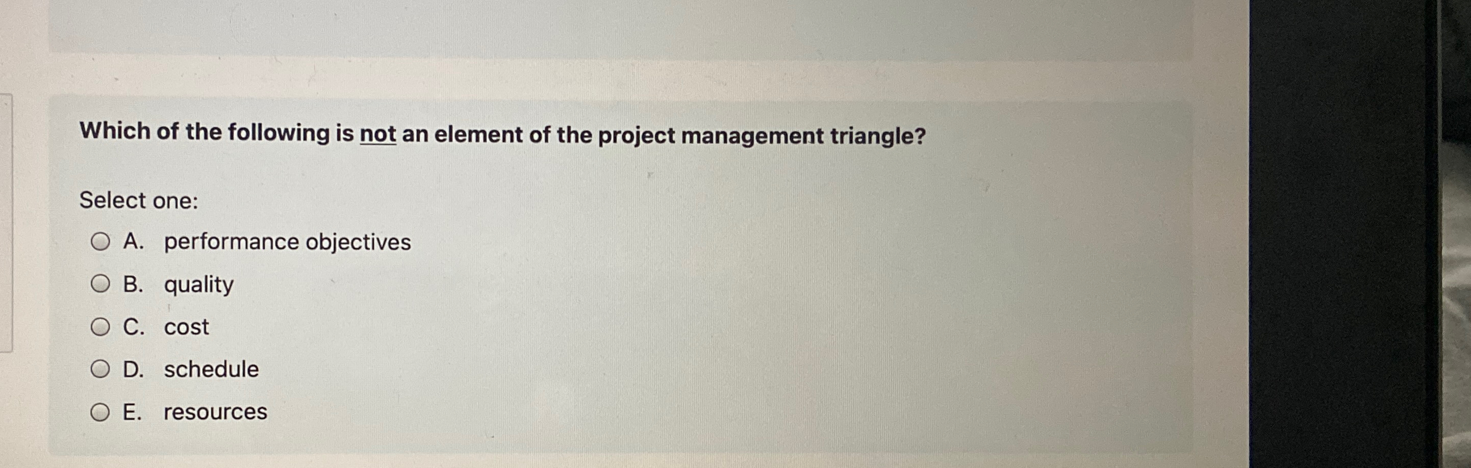 Solved Which of the following is not an element of the | Chegg.com