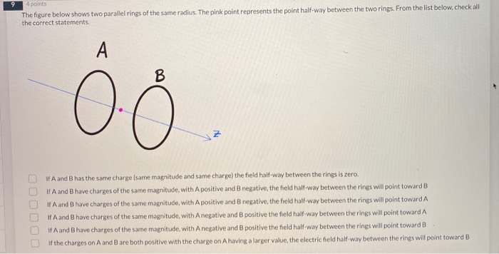 Solved 9 4 points The figure below shows two parallel rings | Chegg.com