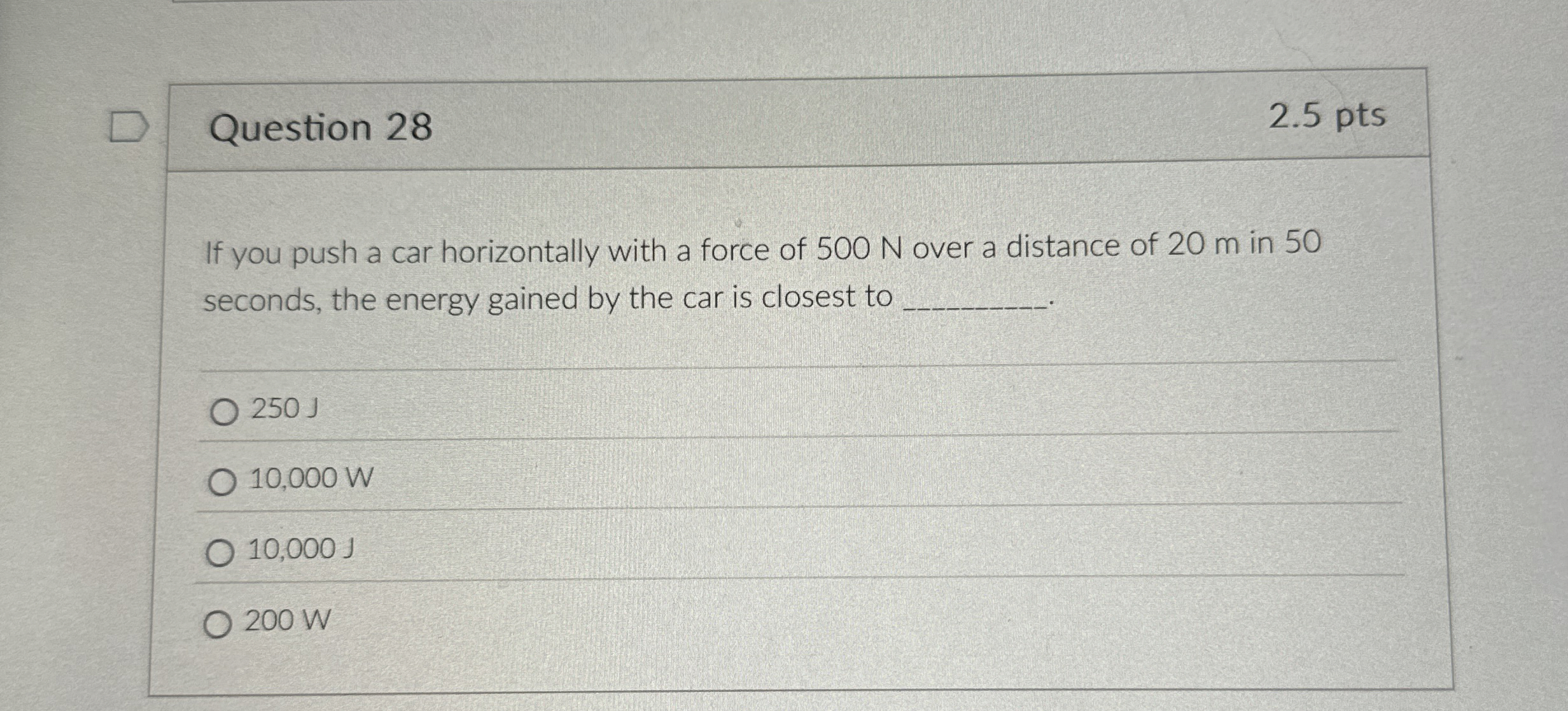 Solved Question 282.5 ﻿ptsIf you push a car horizontally