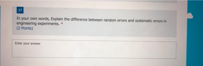 Solved 17 In your own words, Explain the difference between | Chegg.com