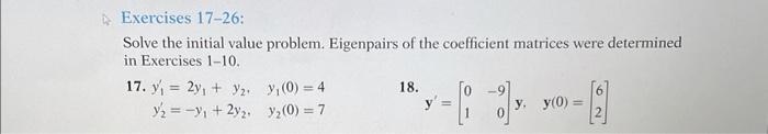 Solved Exercises 17-26: Solve The Initial Value Problem. | Chegg.com