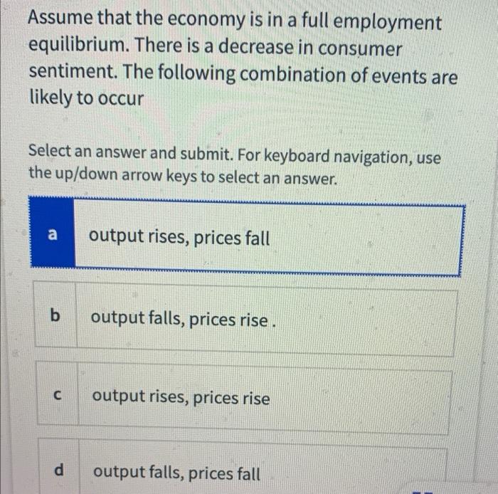 Solved Assume that the economy is in a full employment | Chegg.com