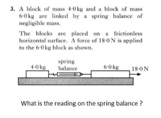 Solved 3. A block of mass 4.0 kg and a block of mass 6.0 kg | Chegg.com