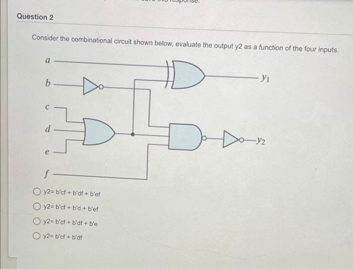 Solved Question 2 Consider The Combinational Circuit Shown | Chegg.com