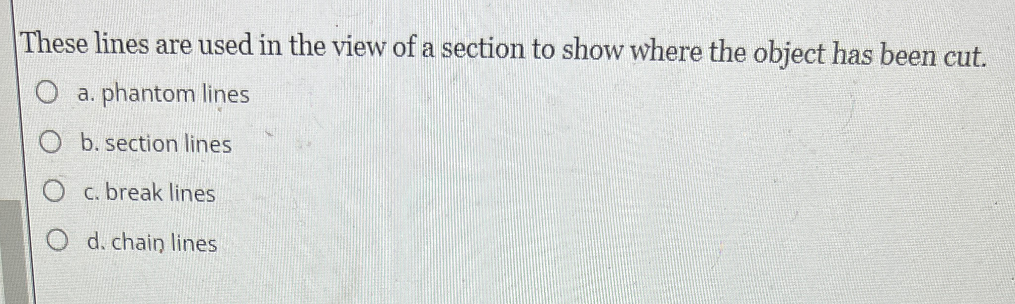 Solved These lines are used in the view of a section to show | Chegg.com