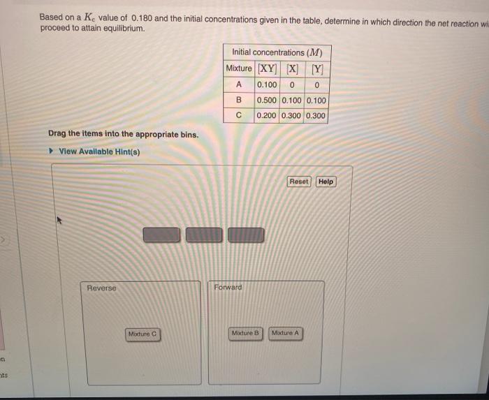 Solved Based on a Ke value of 0.180 and the initial | Chegg.com