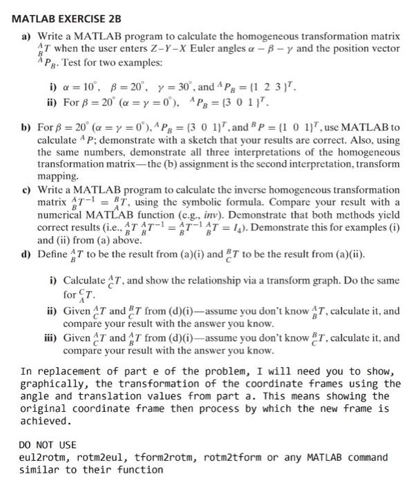 Solved MATLAB EXERCISE 2B A) Write A MATLAB Program To | Chegg.com