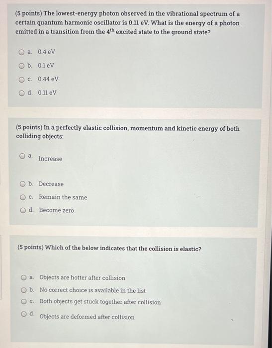 Solved (5 points) The ground state and the first three | Chegg.com