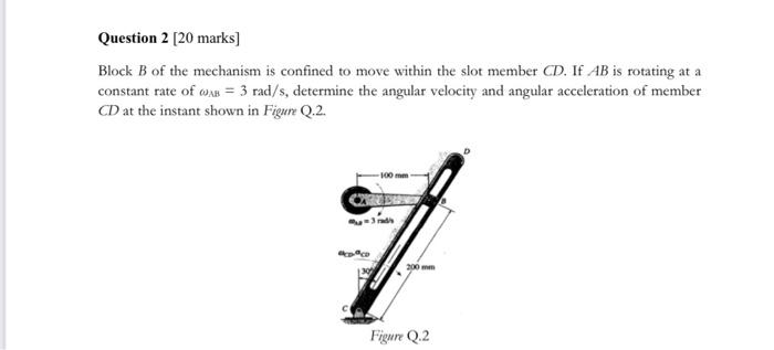 Solved Block B Of The Mechanism Is Confined To Move Within | Chegg.com