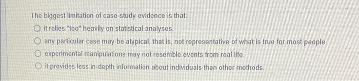 the biggest limitation of case study evidence is that