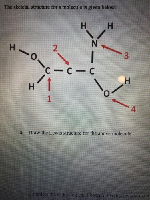 Solved The skeletal structure for a molecule is given below: | Chegg.com