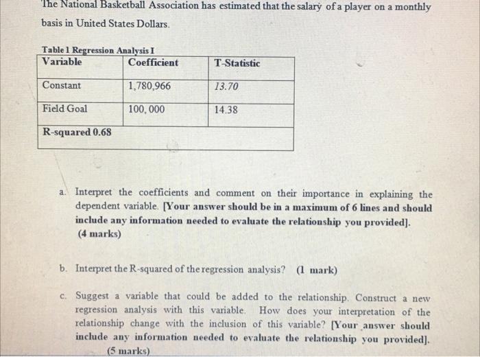 Solved The National Basketball Association Has Estimated | Chegg.com