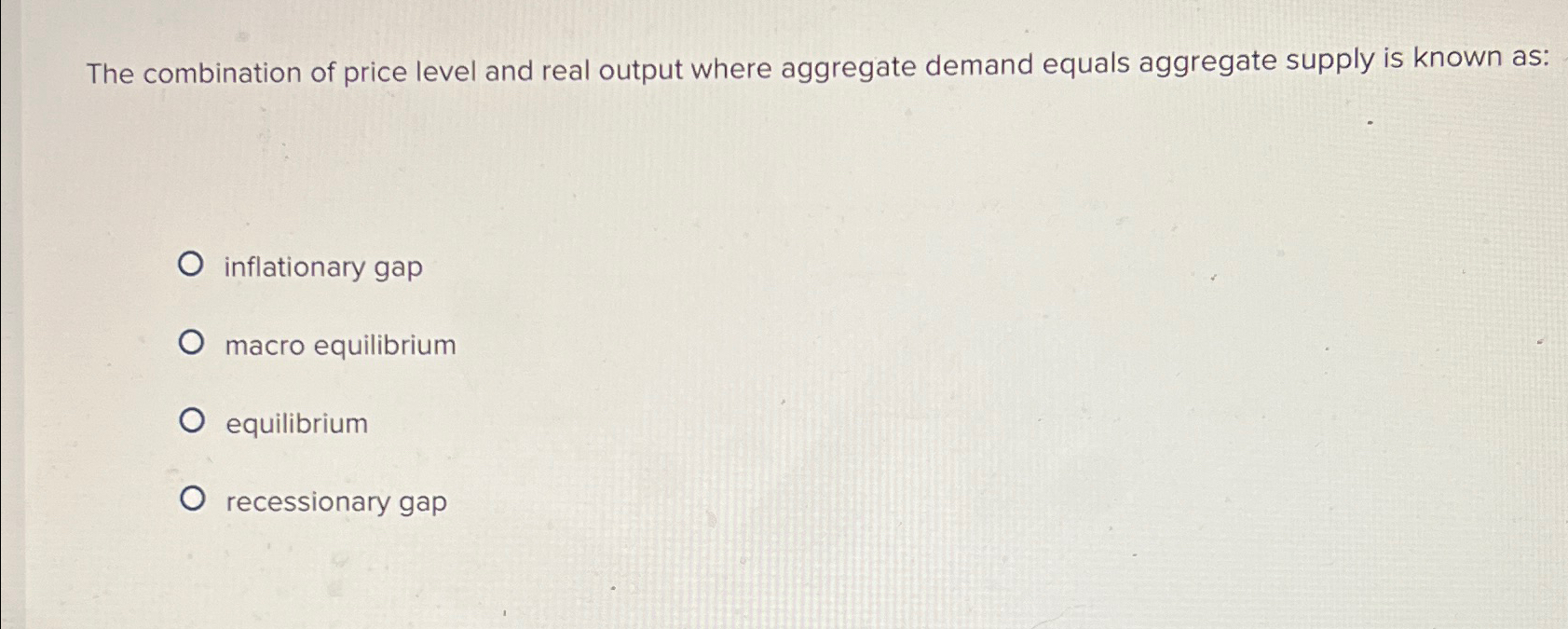 Solved The combination of price level and real output where | Chegg.com