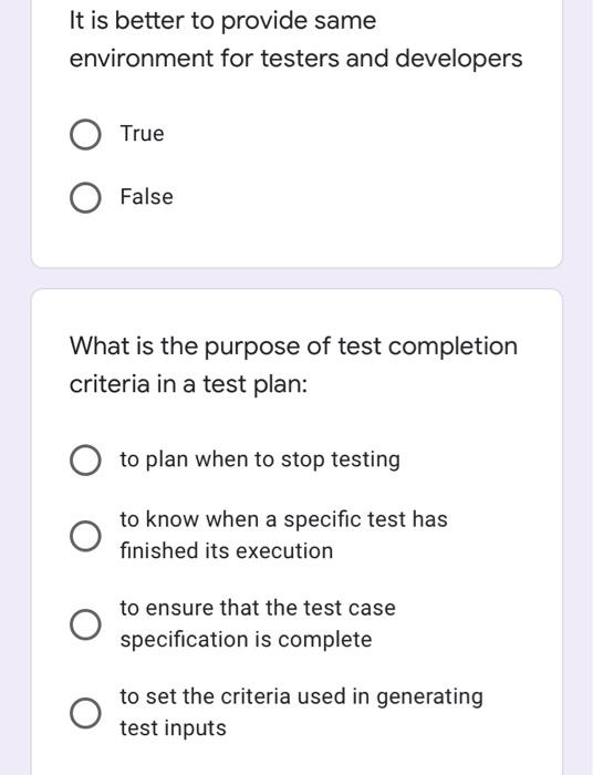 Solved It is better to provide same environment for testers