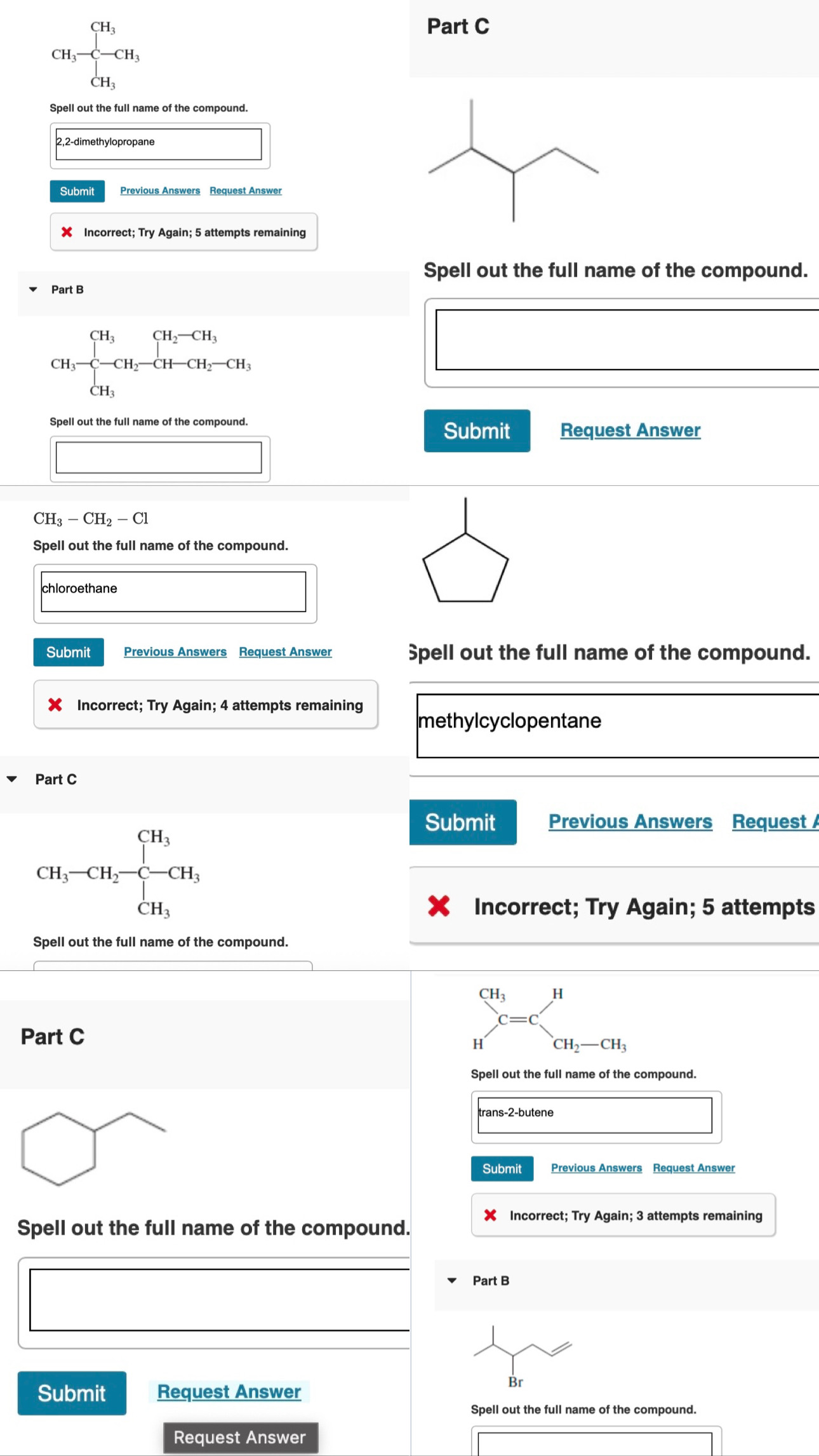 Solved Spell out the full name of the compound. If there is | Chegg.com