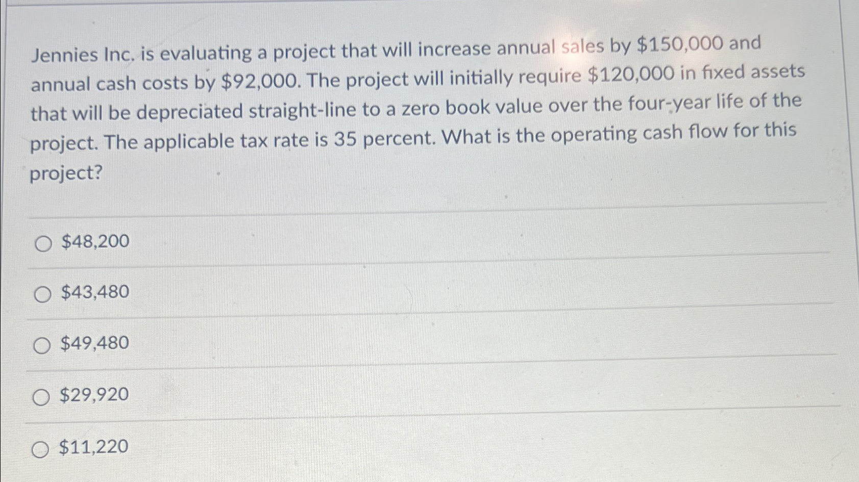 Solved Jennies Inc. is evaluating a project that will | Chegg.com