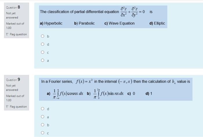 Solved az a'z The classification of partial differential | Chegg.com