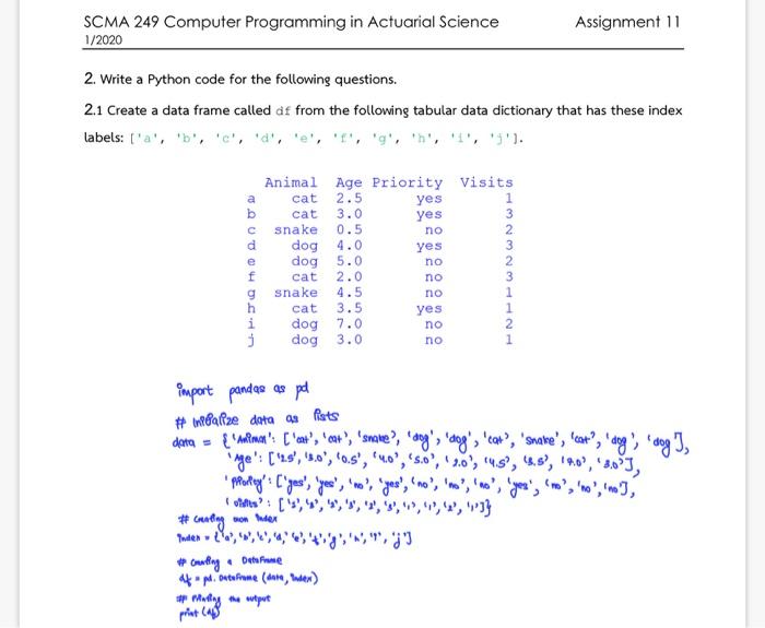 Solved SCMA 249 Computer Programming in Actuarial Science | Chegg.com