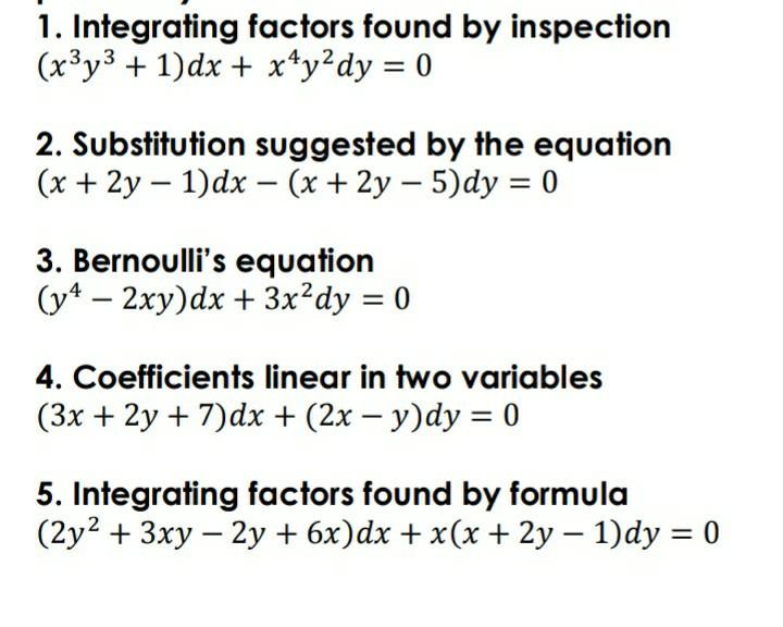 Solved 1 Integrating Factors Found By Inspection X3y3 Chegg Com