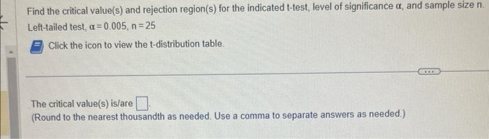 Solved Find the critical value(s) and rejection region(s) | Chegg.com
