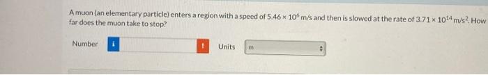 Solved A muon (an elementary particle) enters a region with | Chegg.com