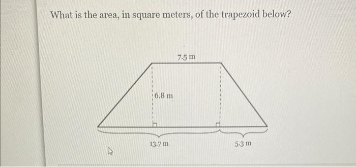 Solved What is the area, in square meters, of the trapezoid | Chegg.com