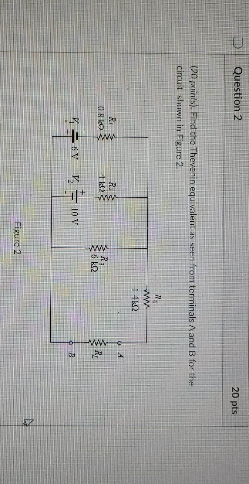 Solved D Question 2 20 pts (20 points). Find the Thevenin | Chegg.com