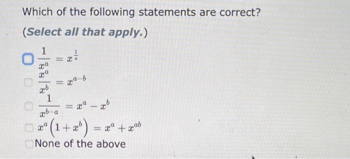 Solved Which of the following statements are correct? | Chegg.com