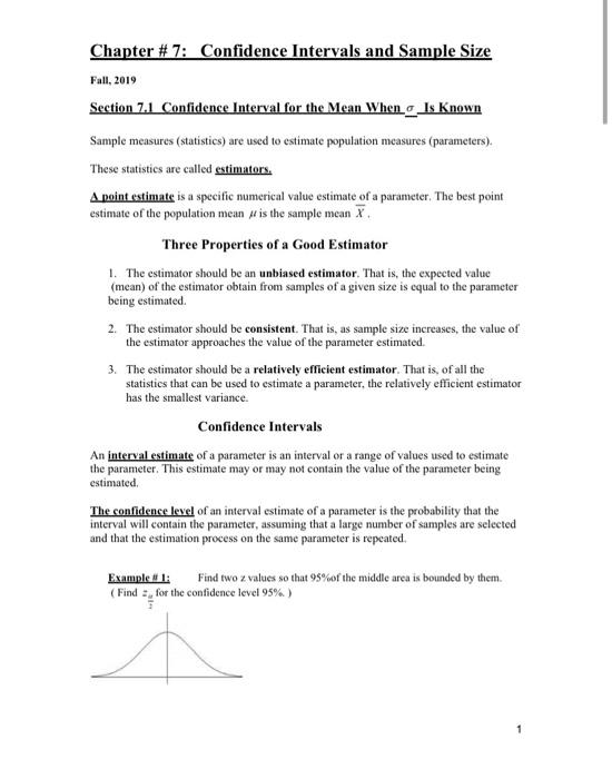 Solved Chapter 7 Confidence Intervals And Sample Size